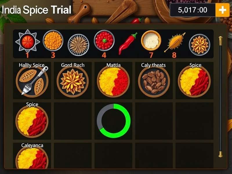 Indian Spice Trial gameplay screenshot showing spice collection